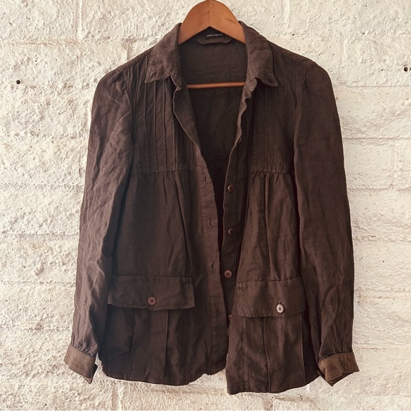Emporio Armani brown jacket size 38 -4 100%without belt